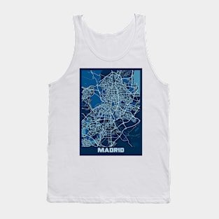 Madrid - Spain Peace City Map Tank Top